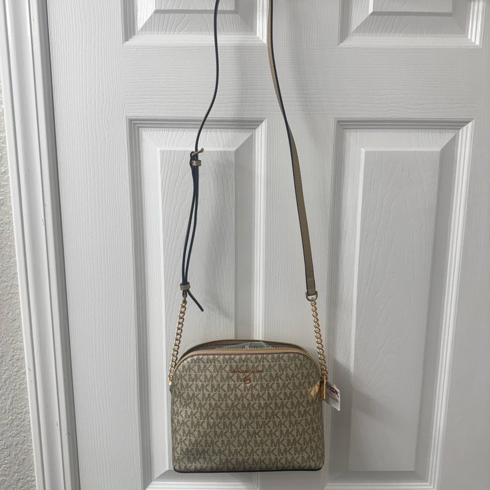 Michael Kors Tan Crossbody Camera Bag with Adjustable Strap